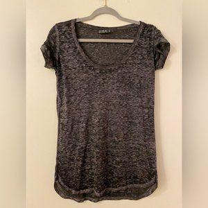 Cotton On Women’s XS Black Gray Heather Color Scoop Neck Burnout T Short Sleeve